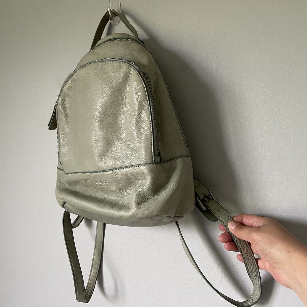 Margot Leather Backpack Purse Bag Green Women's One Size - Picture 2 of 9